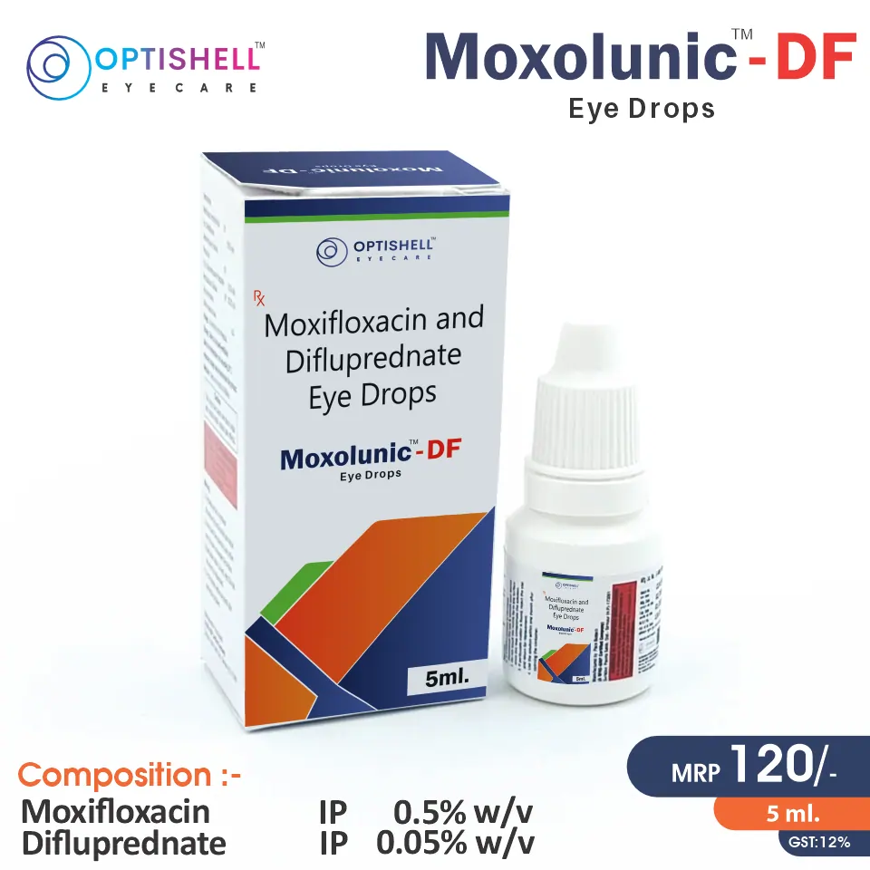 Moxifloxacin 0.5% + Difluprednate 0.05% Eye Drops PCD Pharma Franchise